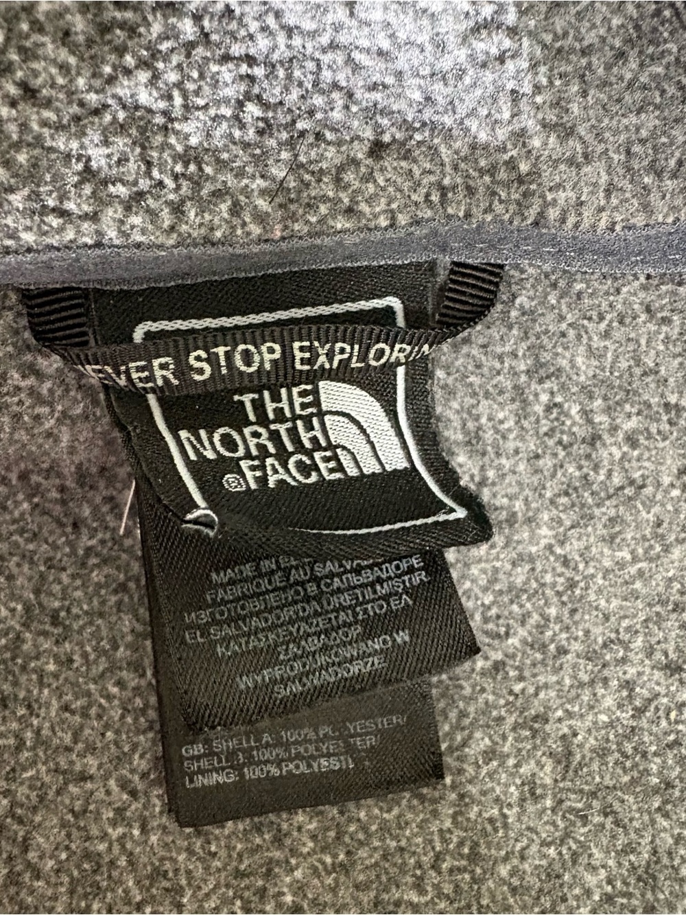 The North Face Men's Glacier Full-Zip Fleece Jacket Grey small C704 F14 - Picture 8 of 10